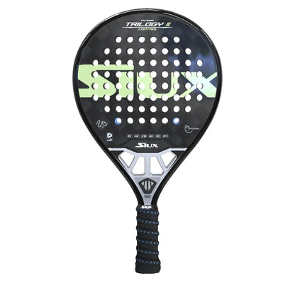 Padel racket Trilogy II Control Patty Pro Siux USA, black with lime logo and wrapped grip on Tampa Home & Garden Store