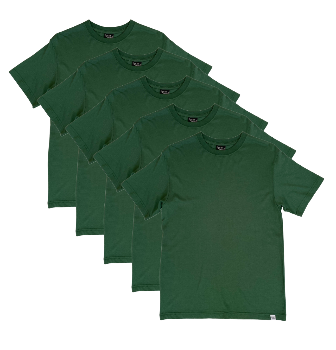 Men's Bamboo Viscose/Organic Cotton Short Sleeve T-Shirt Pine Green 5-Pack by Spun Bamboo on Tampa Home & Garden Store