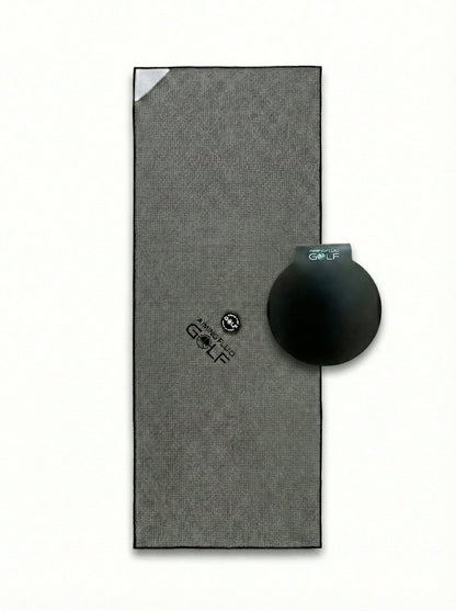 40 Magnetic Golf Towel + Landing Pad System gray towel with black pad by Aiming Fluid Golf on Tampa Home & Garden Store