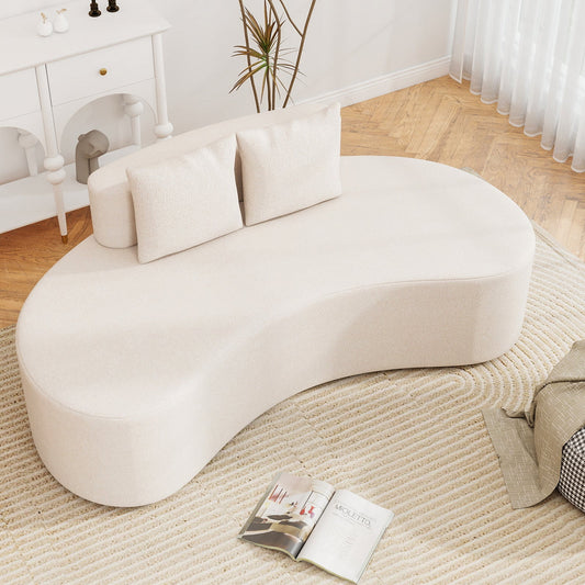 Upholstered Curved Sofa with 2 Cozy Pillows - Tampa Home & Garden Store