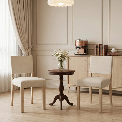 Upholstered Dining Chairs Set 2 Rubber Wood Legs