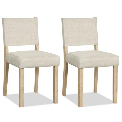 Upholstered Dining Chairs Set 2 Rubber Wood Legs