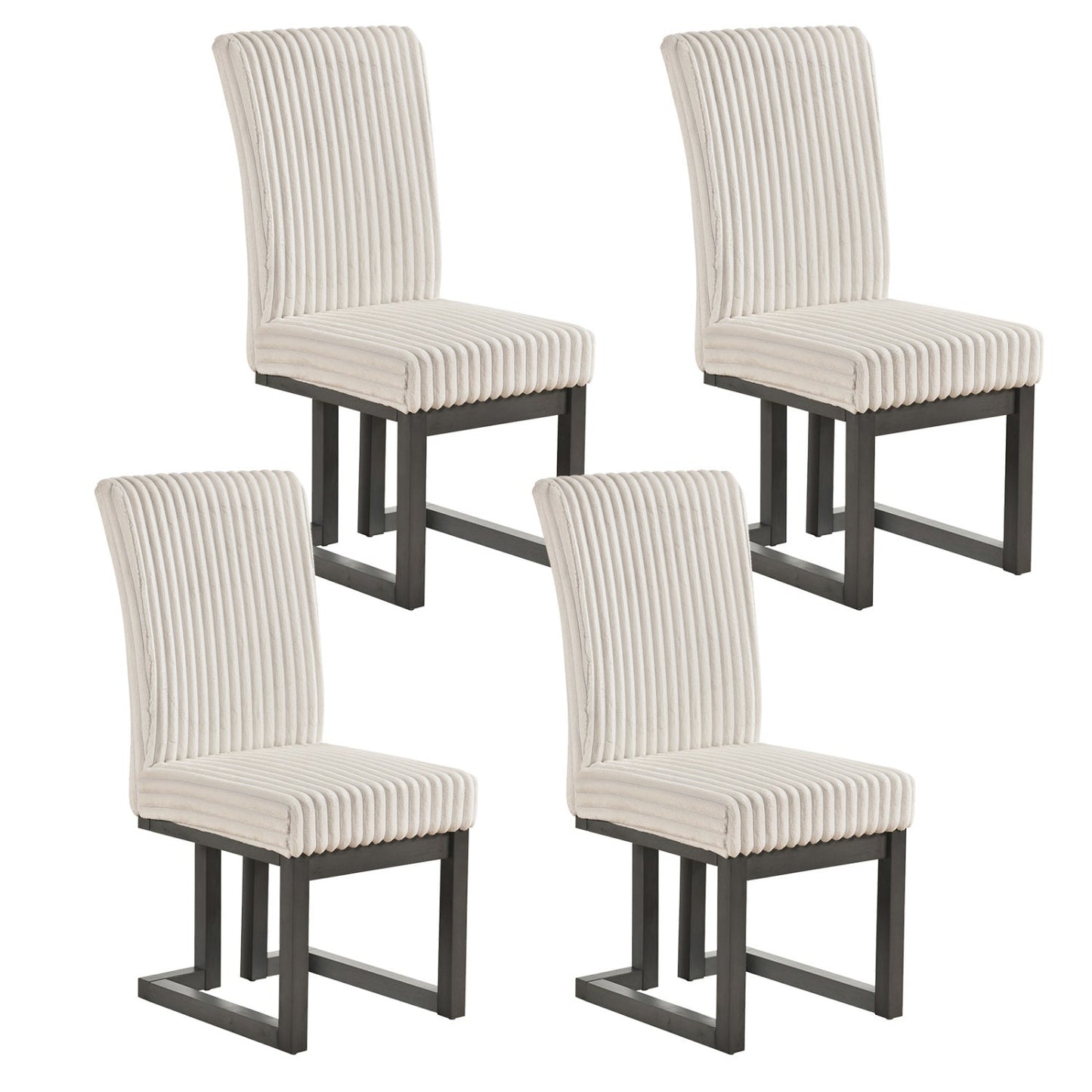 Dining chairs set of 4 by DirectDeals in beige upholstery with rubber wood legs on Tampa Home & Garden Store