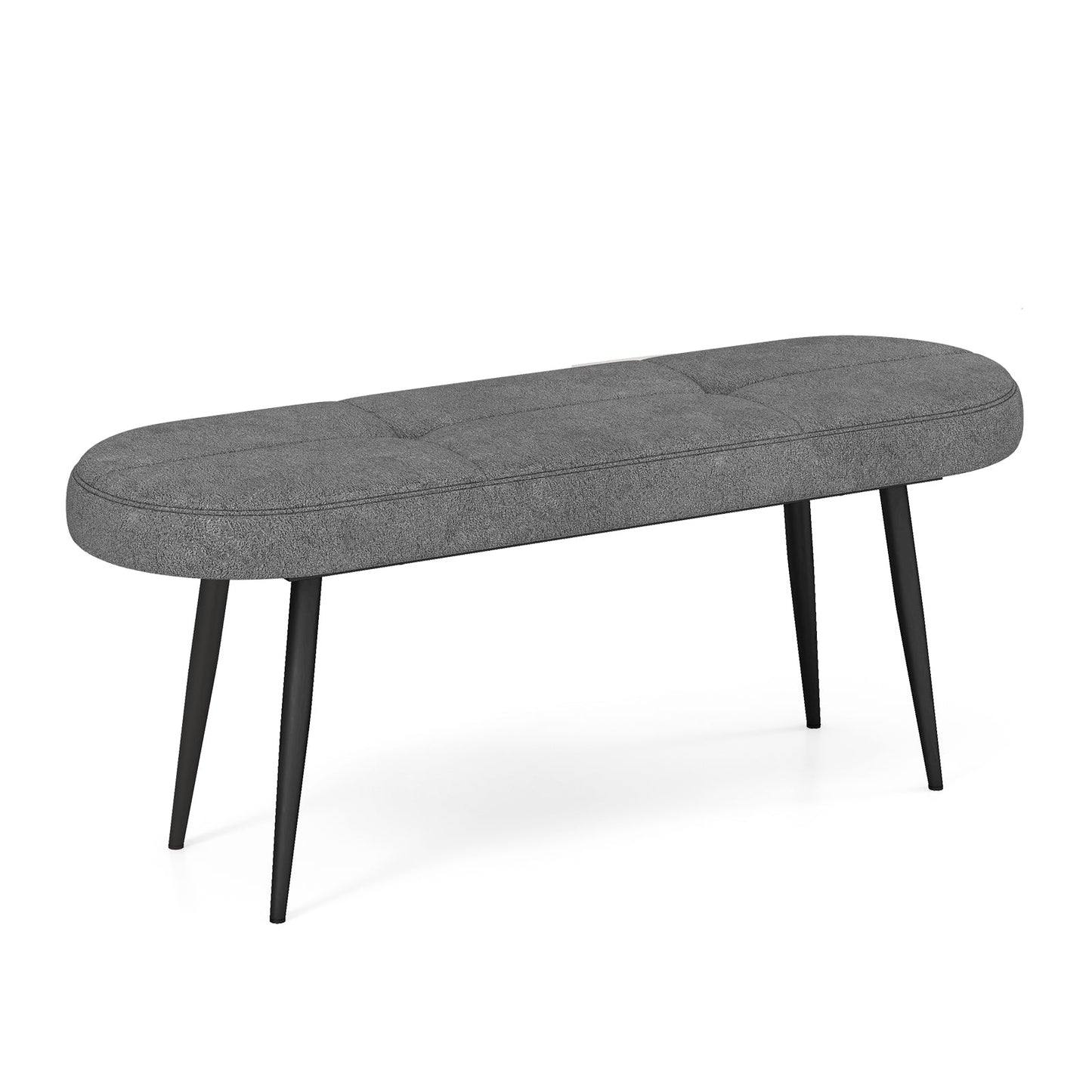 Banco tapizado para entrada de 47 pulgadas con estructura de metal resistente - Gris