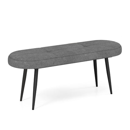 Banco tapizado para entrada de 47 pulgadas con estructura de metal resistente - Gris