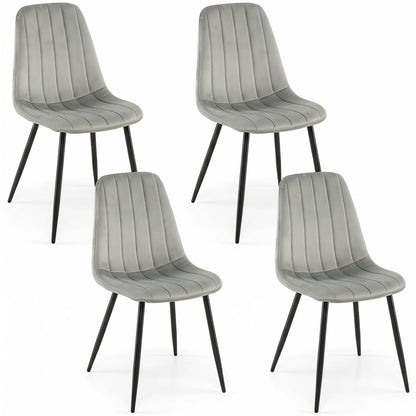 Upholstered dining chairs set of 4 with gray fabric and black metal legs DirectDeals on Tampa Home & Garden Store