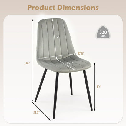 Upholstered Dining Chairs, set of 4, DirectDeals, gray fabric with black metal legs on Tampa Home & Garden Store