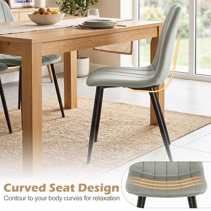 Upholstered Dining Chairs set of 4 with metal legs, gray curved seats by DirectDeals on Tampa Home & Garden Store