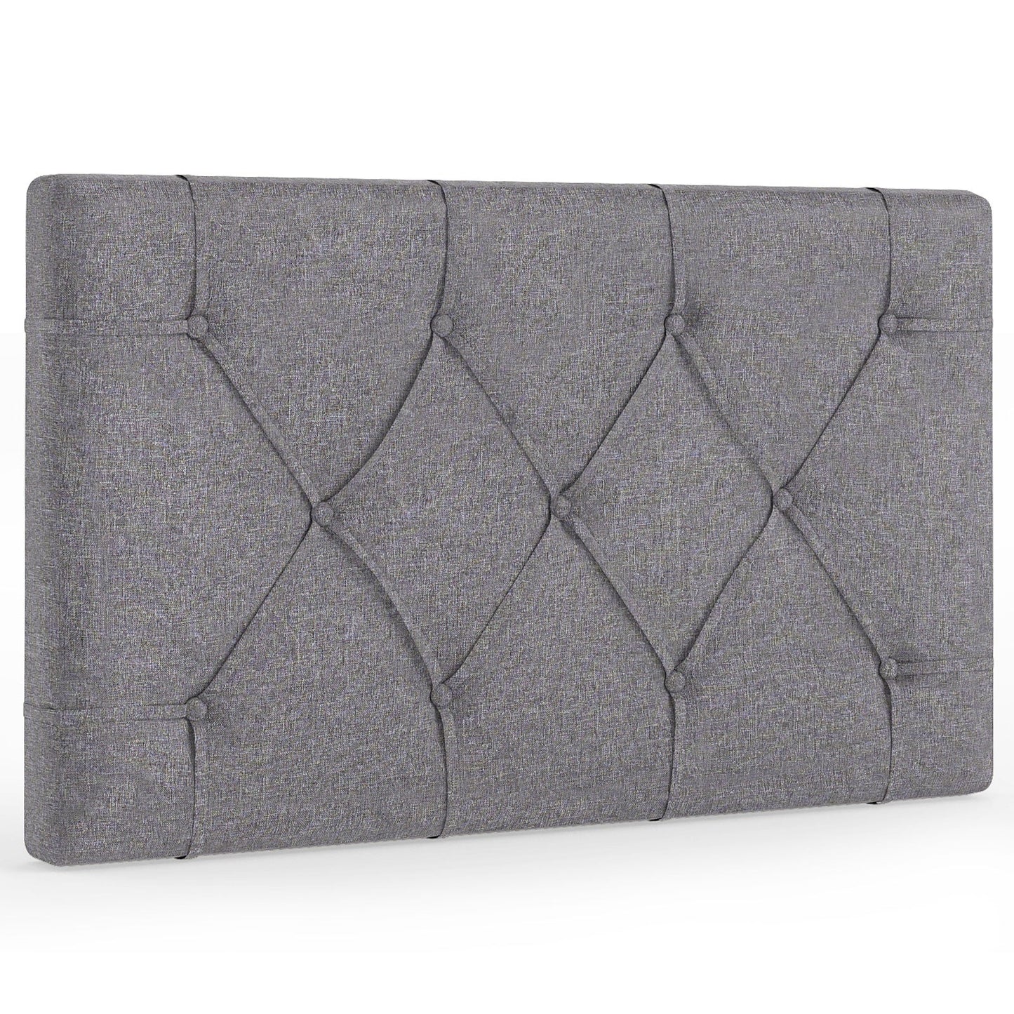Cabecero tapizado para cama individual con tapicería de tela - Beige