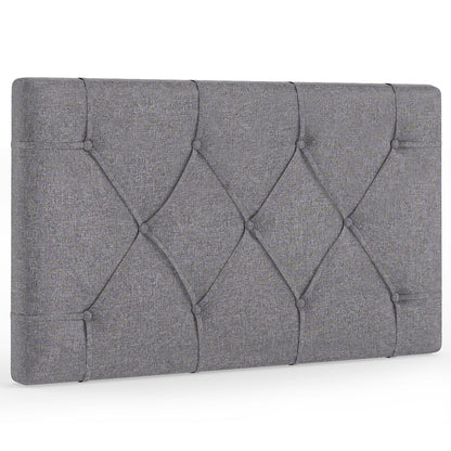 Cabecero tapizado para cama individual con tapicería de tela - Beige