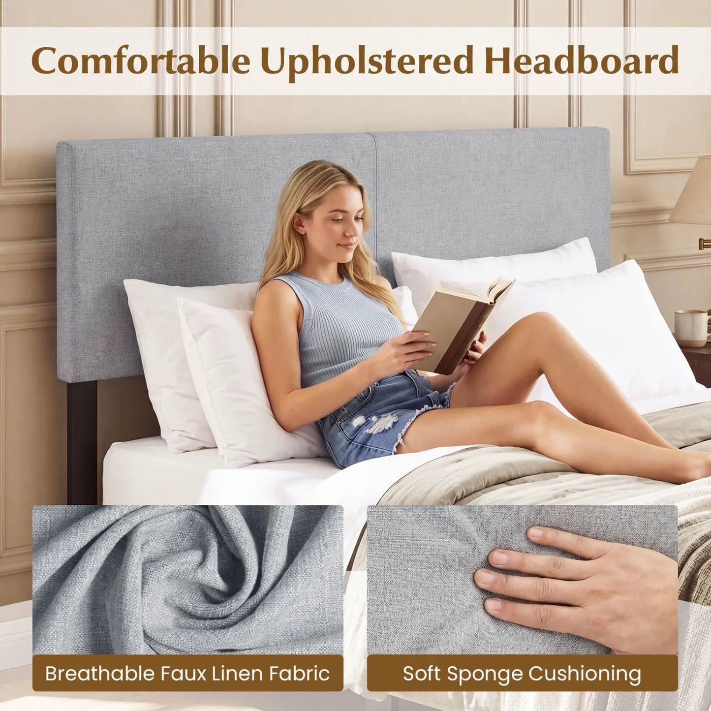 Upholstered Headboard for Queen and Full Bed