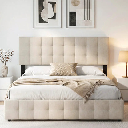 Upholstered Queen Headboard With Adjustable Legs