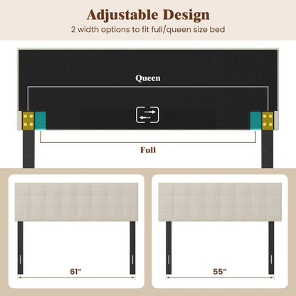 Upholstered Queen Headboard With Adjustable Legs