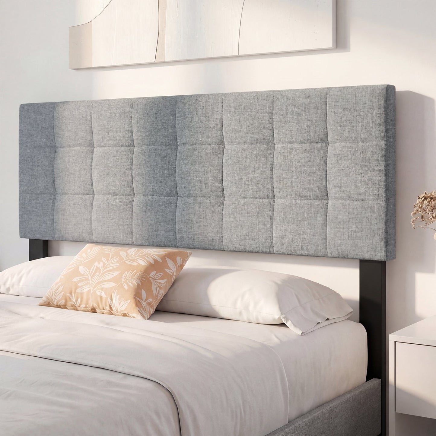 Upholstered Queen Headboard With Adjustable Legs