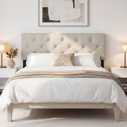 Upholstered Tufted Headboard Queen Full Size