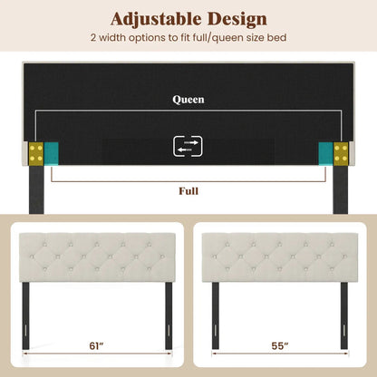 Upholstered Tufted Headboard Queen Full Size