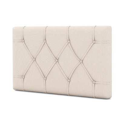 Cabecero tapizado para cama individual con tapicería de tela - Beige