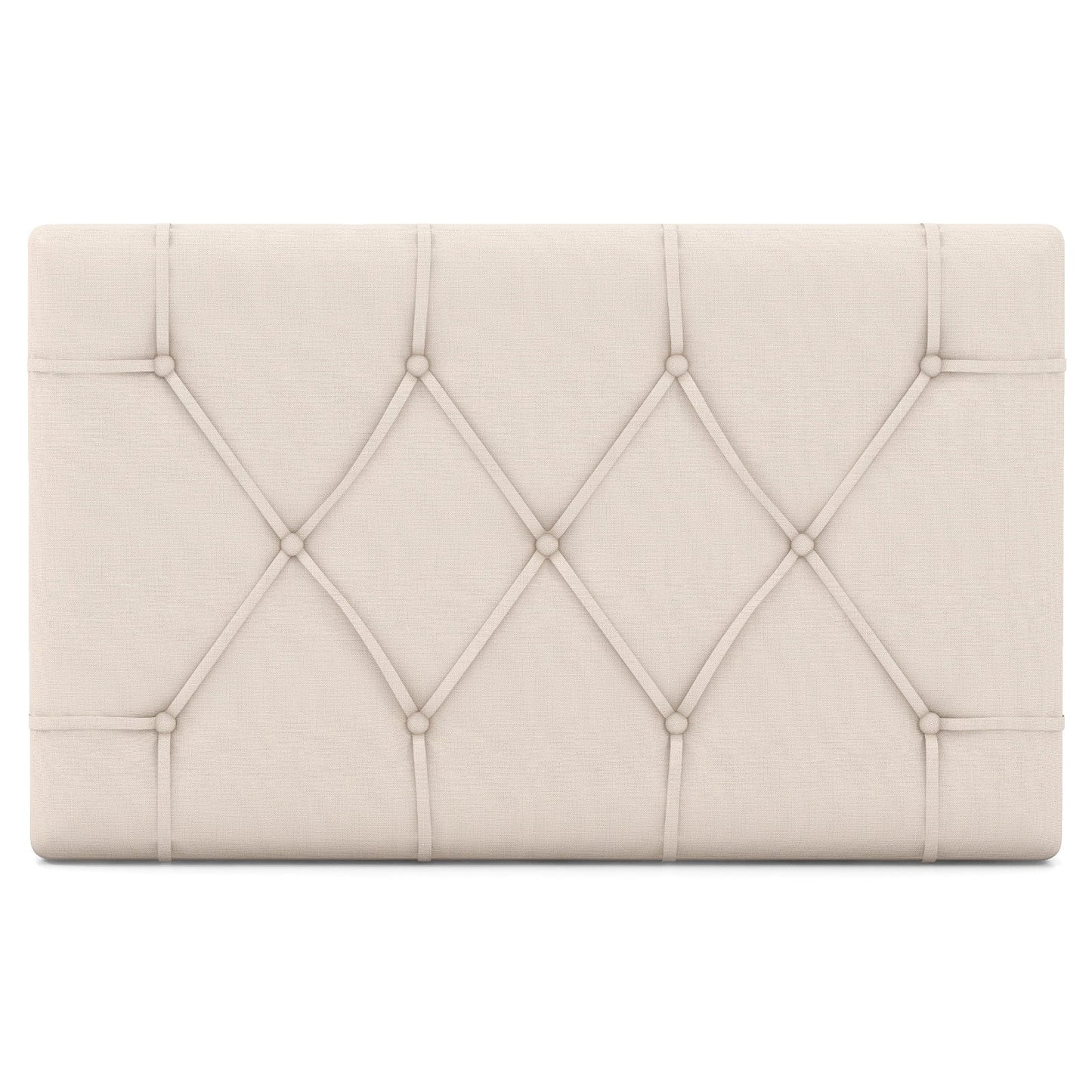 Cabecero tapizado para cama individual con tapicería de tela - Beige