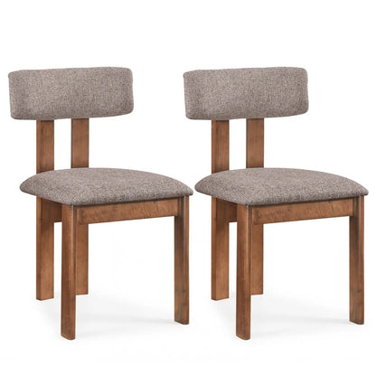 Upholstered Rubber Wood Dining Chairs Set of 2