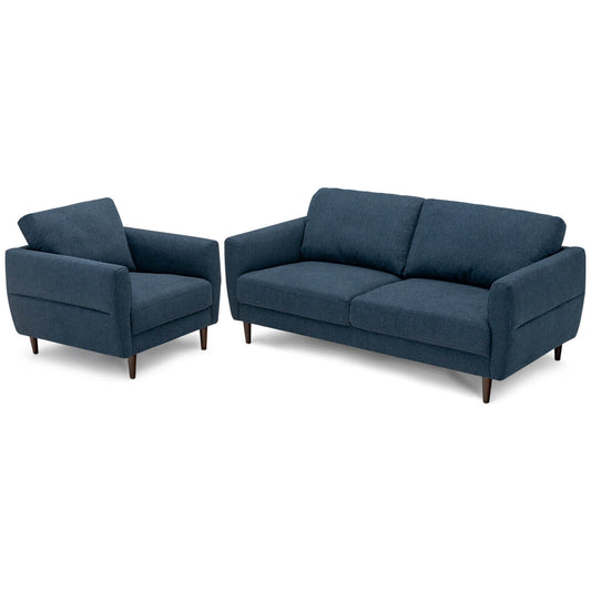 2 Pieces Upholstered Sofa Set with Removable Cushion Covers - Tampa Home & Garden Store