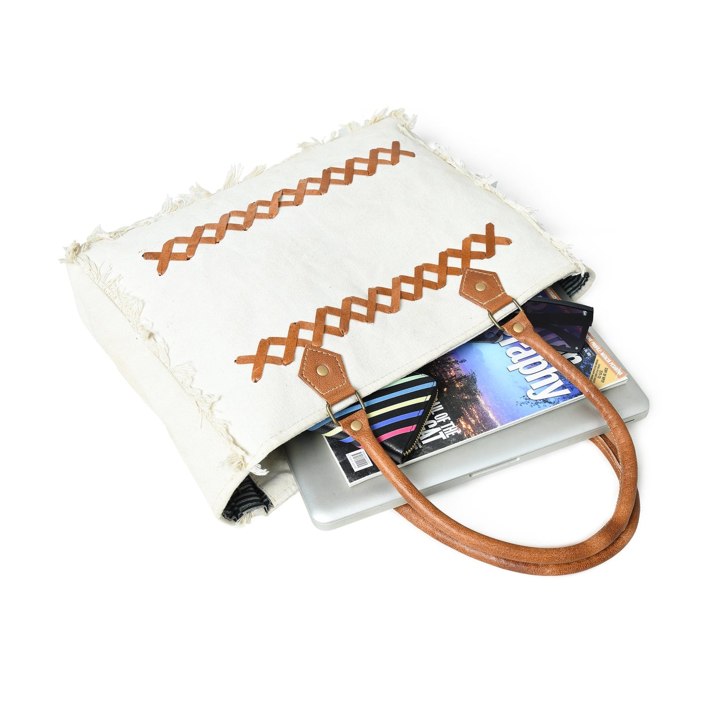 Urban Zigzag Canvas Shopper's Tote - Tampa Home & Garden Store