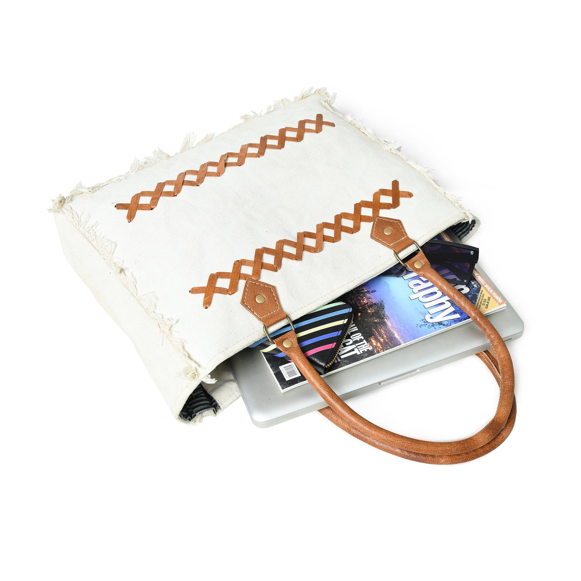 Urban Zigzag Canvas Shopper's Tote - Tampa Home & Garden Store