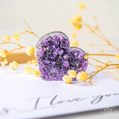 Uruguayan Amethyst Love Heart Cluster - AAA Premium Quality - Tampa Home & Garden Store