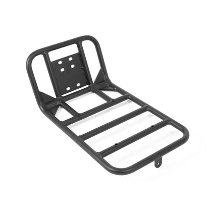 Front basket mount for bicycles in black metal with perforated mounting plate and welded frame on Tampa Home & Garden Store
