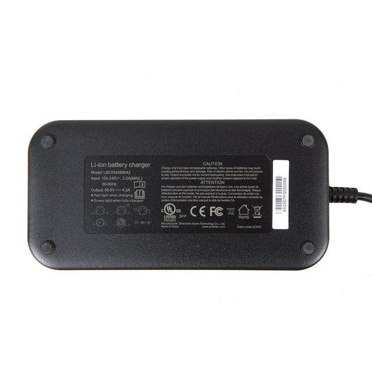 EUNORAU 52V4A ebike charger, black rectangular Li-ion charger with side barcode label on Tampa Home & Garden Store