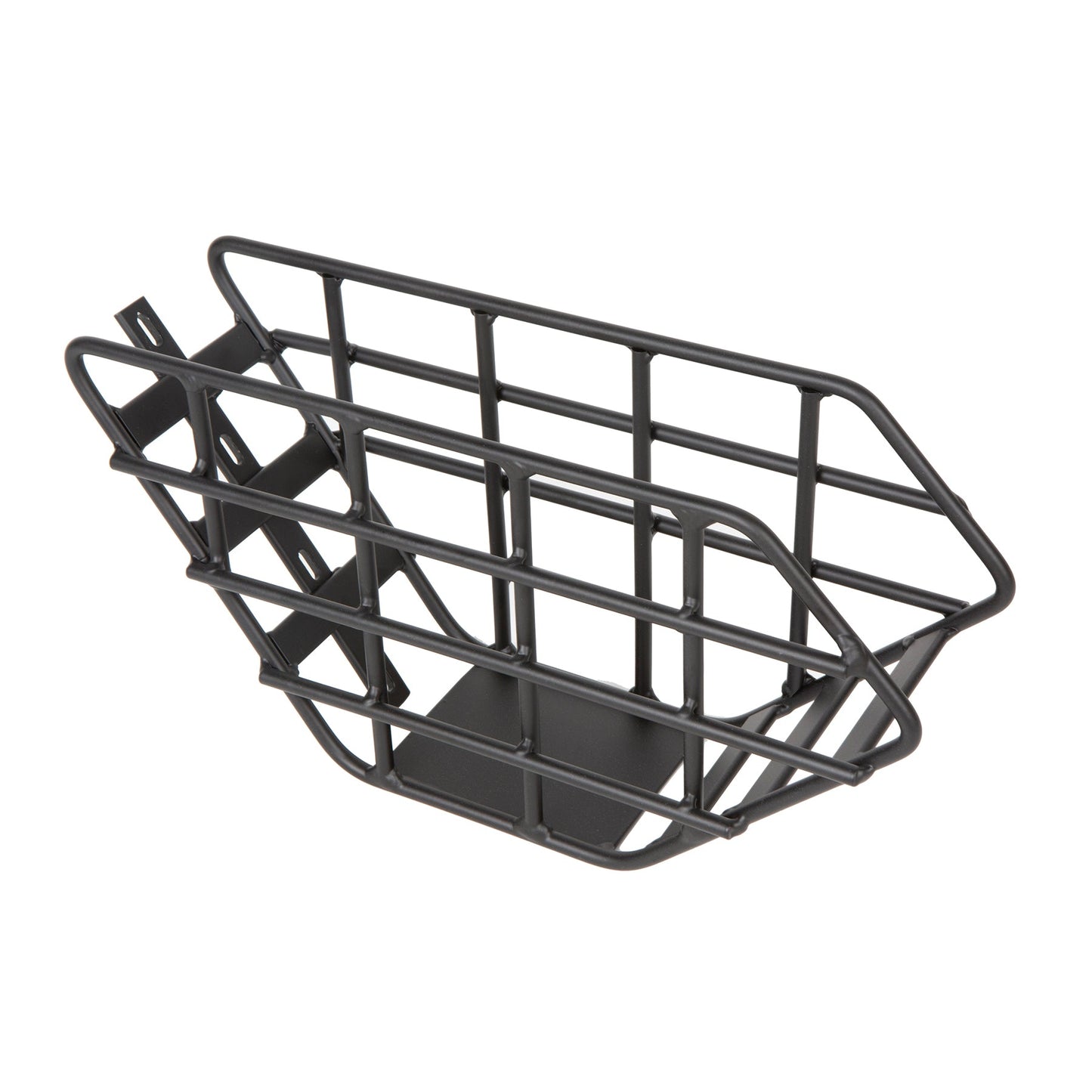 Mid-Position Storage Basket for FLASH Ebikes black metal bicycle basket with mounting brackets on Tampa Home & Garden Store