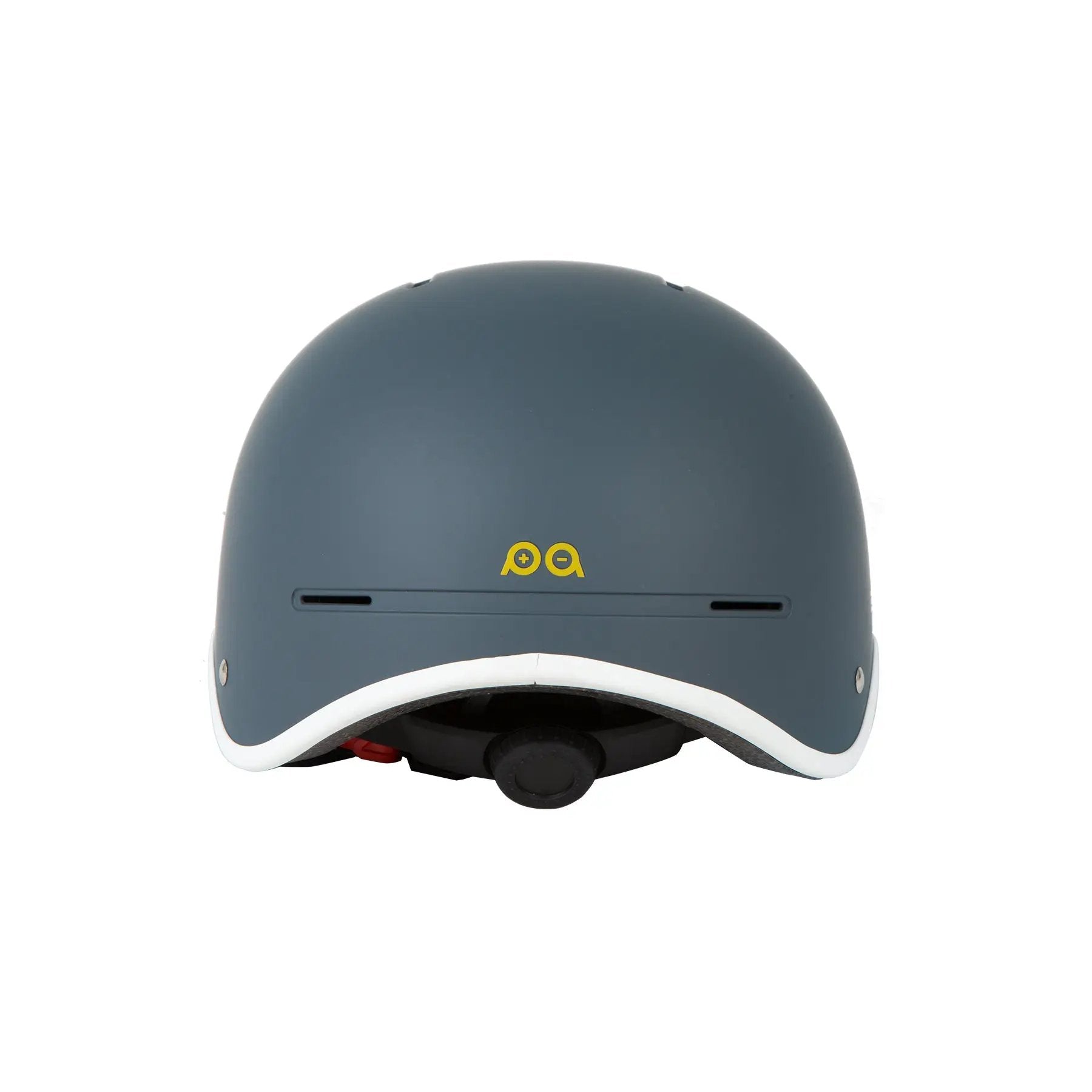 EUNORAU Genesis unisex bike helmet navy blue with yellow logo, rear dial fit, white lip on Tampa Home & Garden Store