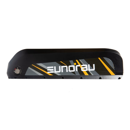 EUNORAU Universal 48V15Ah secondary battery for e-bike, black with gray/orange graphic and logo on Tampa Home & Garden Store