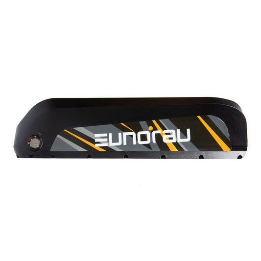 EUNORAU Universal 48V15Ah secondary battery for e-bike, black with gray/orange graphic and logo on Tampa Home & Garden Store