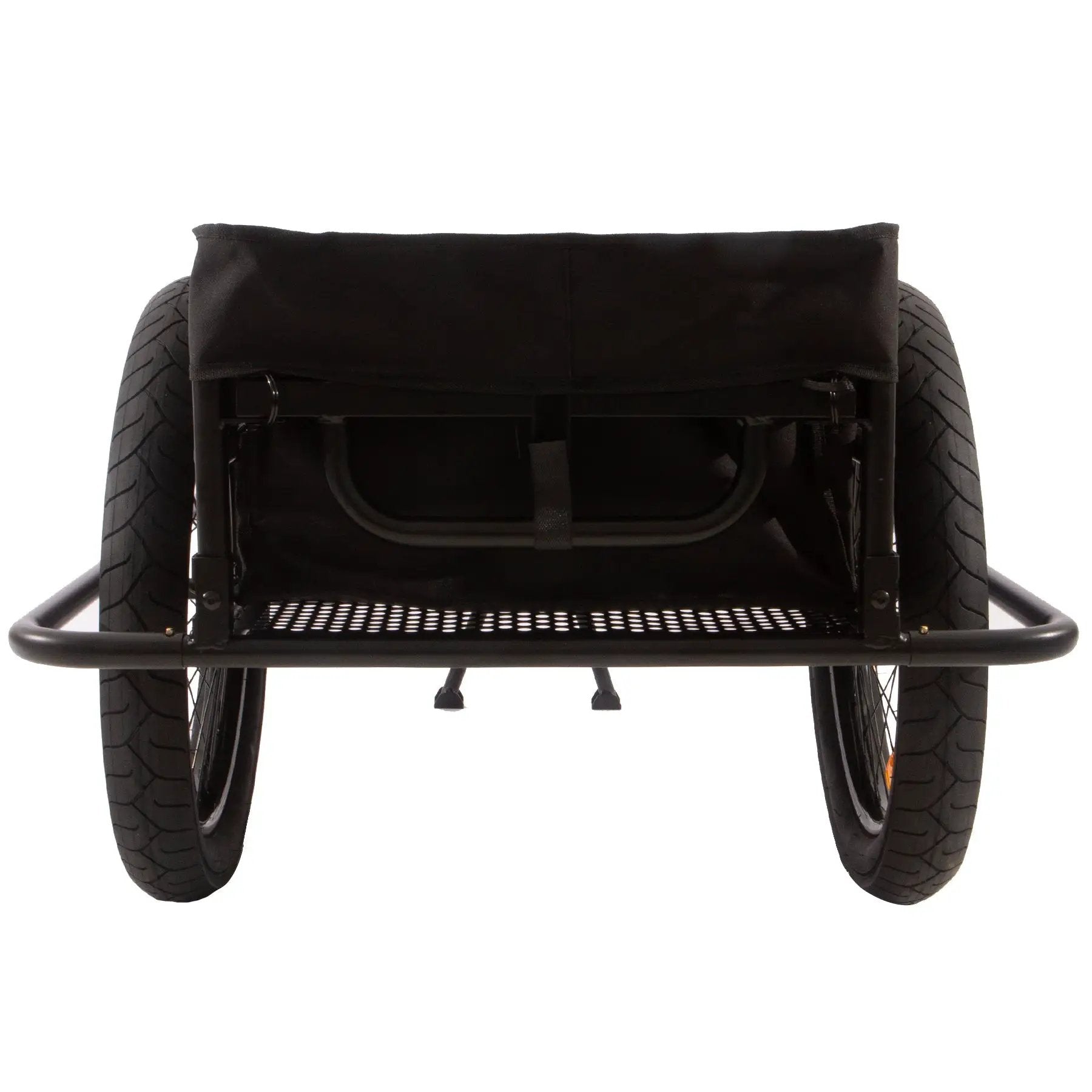 EUNORAU Ebike Hunting Trailer with black canvas cargo bag, dual wheels, mesh platform on Tampa Home & Garden Store