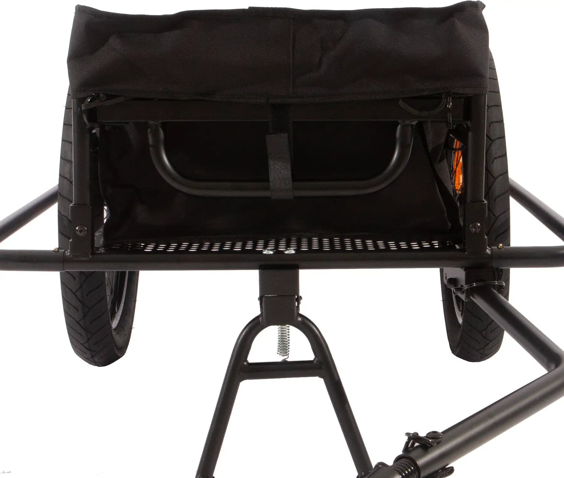 EUNORAU Ebike Hunting Trailer cargo trailer with black fabric bag and steel frame, 2 wheels on Tampa Home & Garden Store