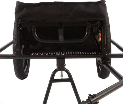 EUNORAU Ebike Hunting Trailer cargo trailer with black fabric bag and steel frame, 2 wheels on Tampa Home & Garden Store
