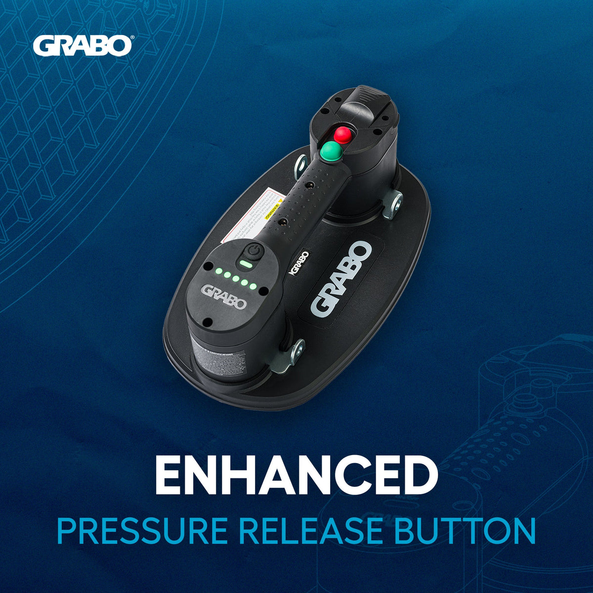 GRABO V2 Cordless Vacuum Suction Gripster black with red/green buttons on Tampa Home & Garden Store