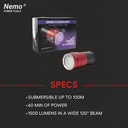 V3 Nemo Flood Light 15000 Lumens, red aluminum body with LED array, boxed Nemo Power Tools on Tampa Home & Garden Store