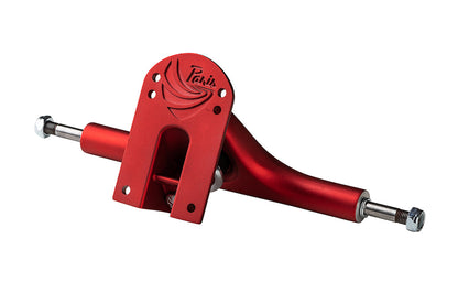 V3 180mm 50° longboard trucks scarlet red by Paris Truck Co with silver axles on Tampa Home & Garden Store