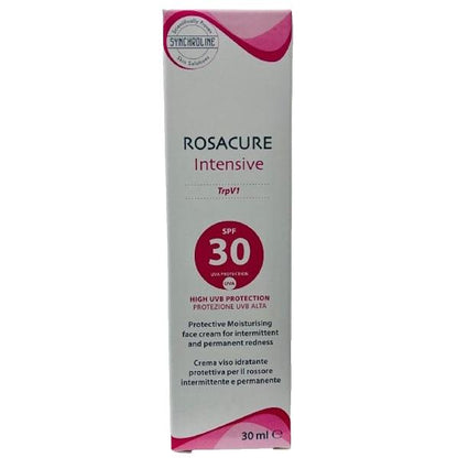 Rosacure Intensive Cream SPF30 face cream by Synchroline, white box with pink accents on Tampa Home & Garden Store