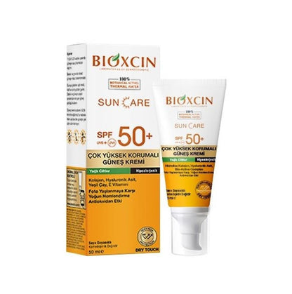Bioxcin SPF50+ Sunscreen box and tube oily skin non-greasy water-resistant by Beauty Care Bag on Tampa Home & Garden Store