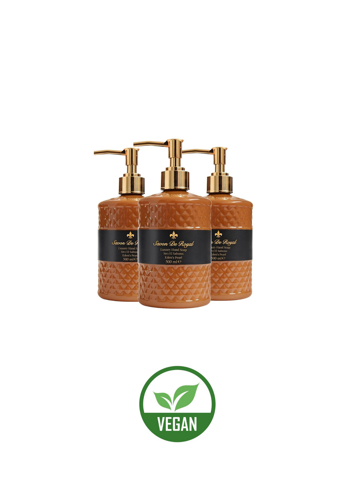 3x Savon de Royal Eden's Pearl vegan liquid hand soap amber bottles 500 ml Beauty Care Bag on Tampa Home & Garden Store