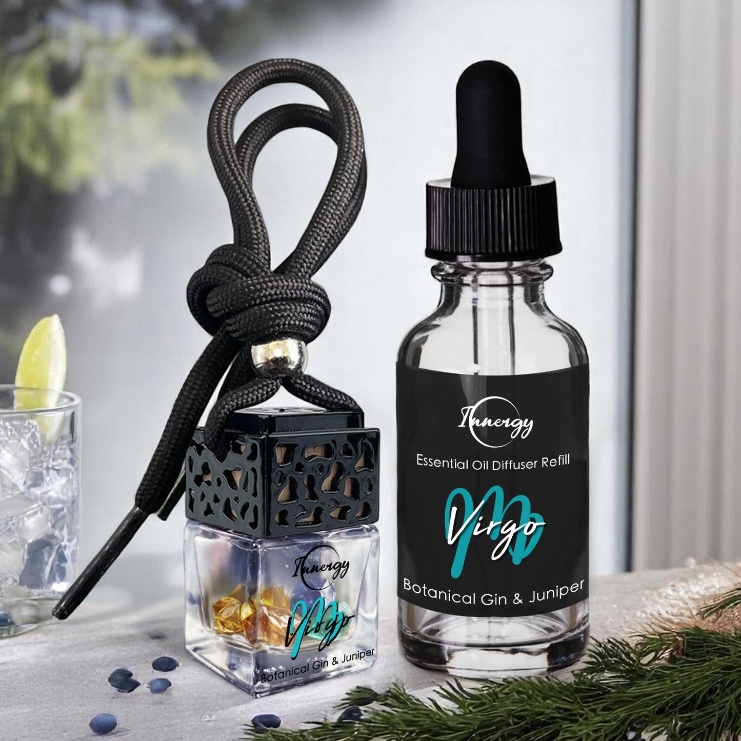 Diffuseur d'huiles essentielles Vierge, enrichi de cristaux, désodorisant pour voiture, 8 ml