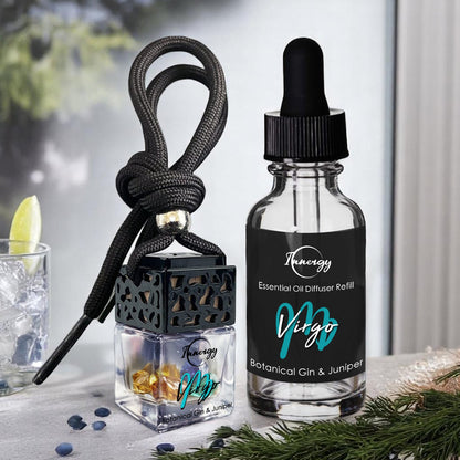 Diffuseur d'huiles essentielles Vierge, enrichi de cristaux, désodorisant pour voiture, 8 ml