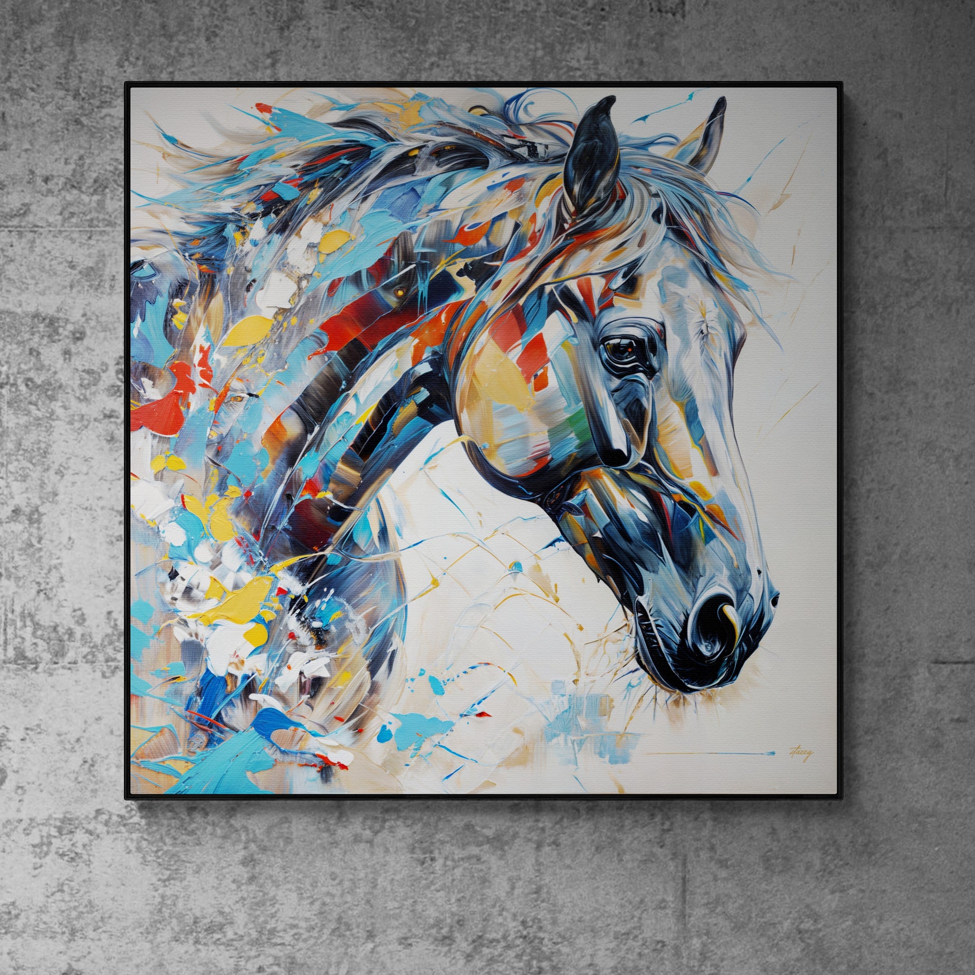 Canvas print Vivid Steed by Tailored Canvases, abstract colorful horse portrait on Tampa Home & Garden Store
