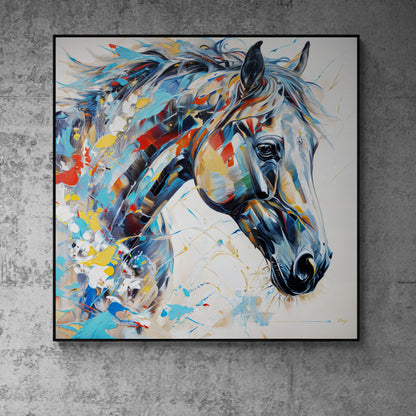 Canvas print Vivid Steed by Tailored Canvases, abstract colorful horse portrait on Tampa Home & Garden Store