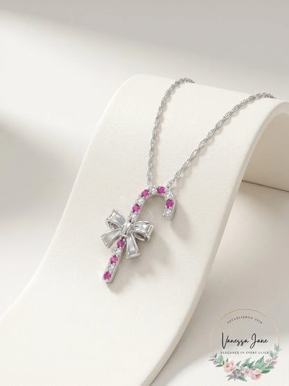 Sterling Silver Ruby And Sapphire Necklace