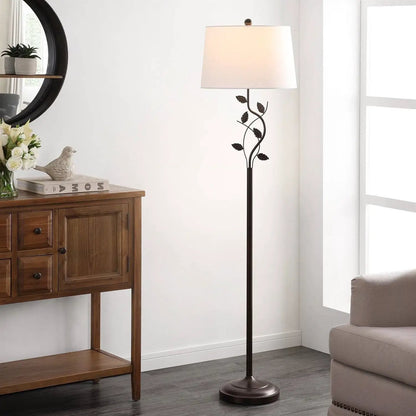 Vine Leaves Floor Lamp Bronze With White Shade