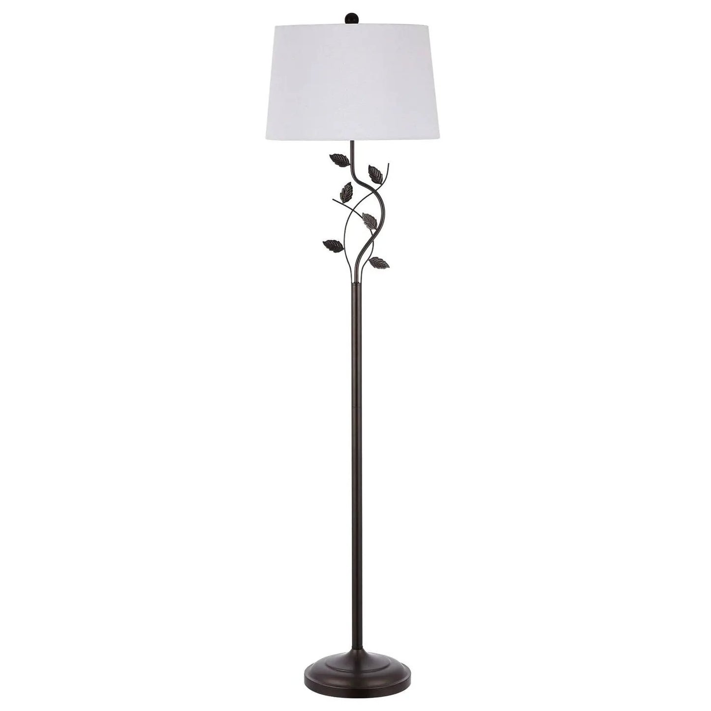 Vine Leaves Floor Lamp Bronze With White Shade