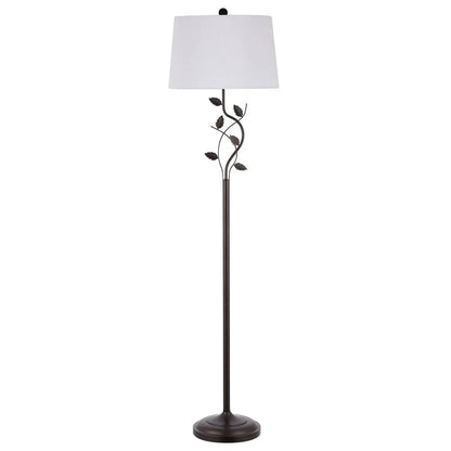 Vine Leaves Floor Lamp Bronze With White Shade